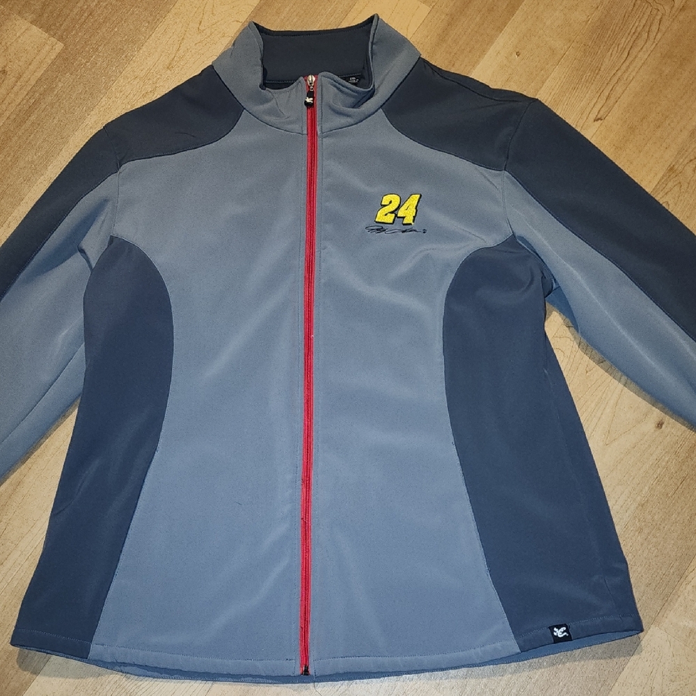 Jeff Gordon Chase Authentics Women's Gray and Red Soft Shell Utility Jacket